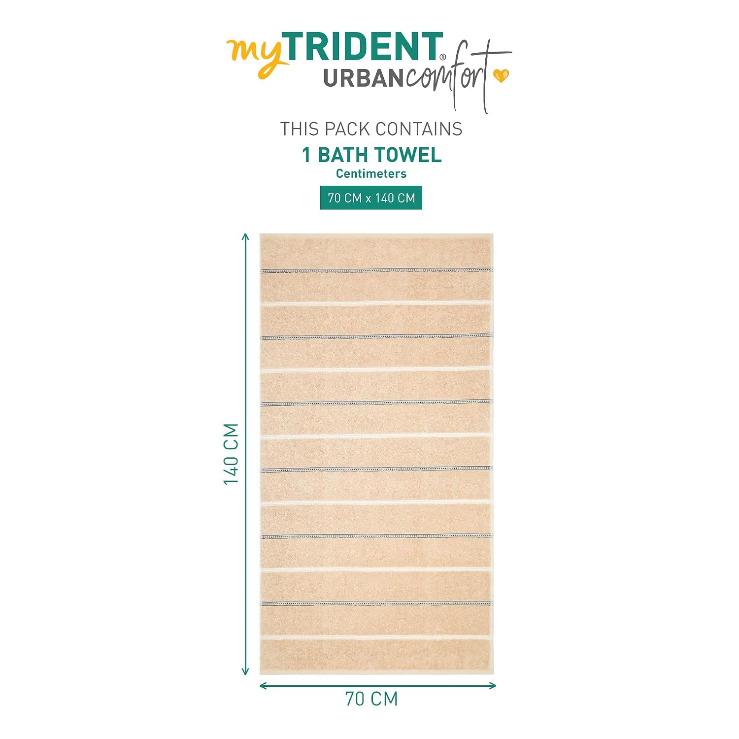 Mytrident Bath Towel Urban Comfort 450 Gsm | 100% Cotton Bath Towel (Hexa Brown)