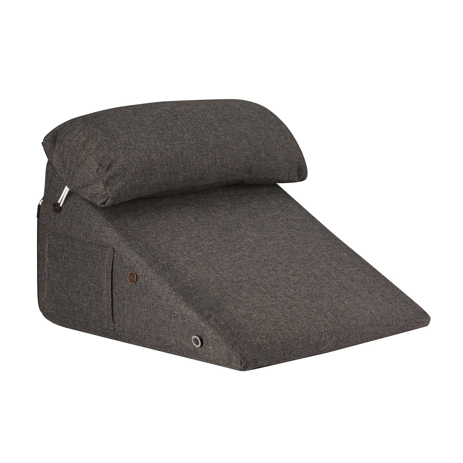 Adjustable Wedge Pillow, Prevents Acid Reflux & Snoring, Bed Pillow, Dark Brown | Made Of Memory Foam Pillow, Microfiber For Neck & Back Support | Soft Washable Cover, Multi-Purpose Use