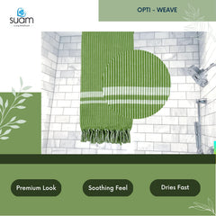 Suam Poppy Pure Cotton Towel 400 Gsm | Lightweight, Quick Dry 220 Tc Luxury Bath Towel For Beach & Gym | Soft Towel Standard Size (Kelly Green)