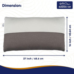 Hollow Sleeping Fiber Pillow With Zip, Adjustable Sleeping Bed Pillow -Standard Size | White & Grey, Soft & Fluffy Pillow, Neck Support, Breathable, Cool & Comfortable - Set Of 4