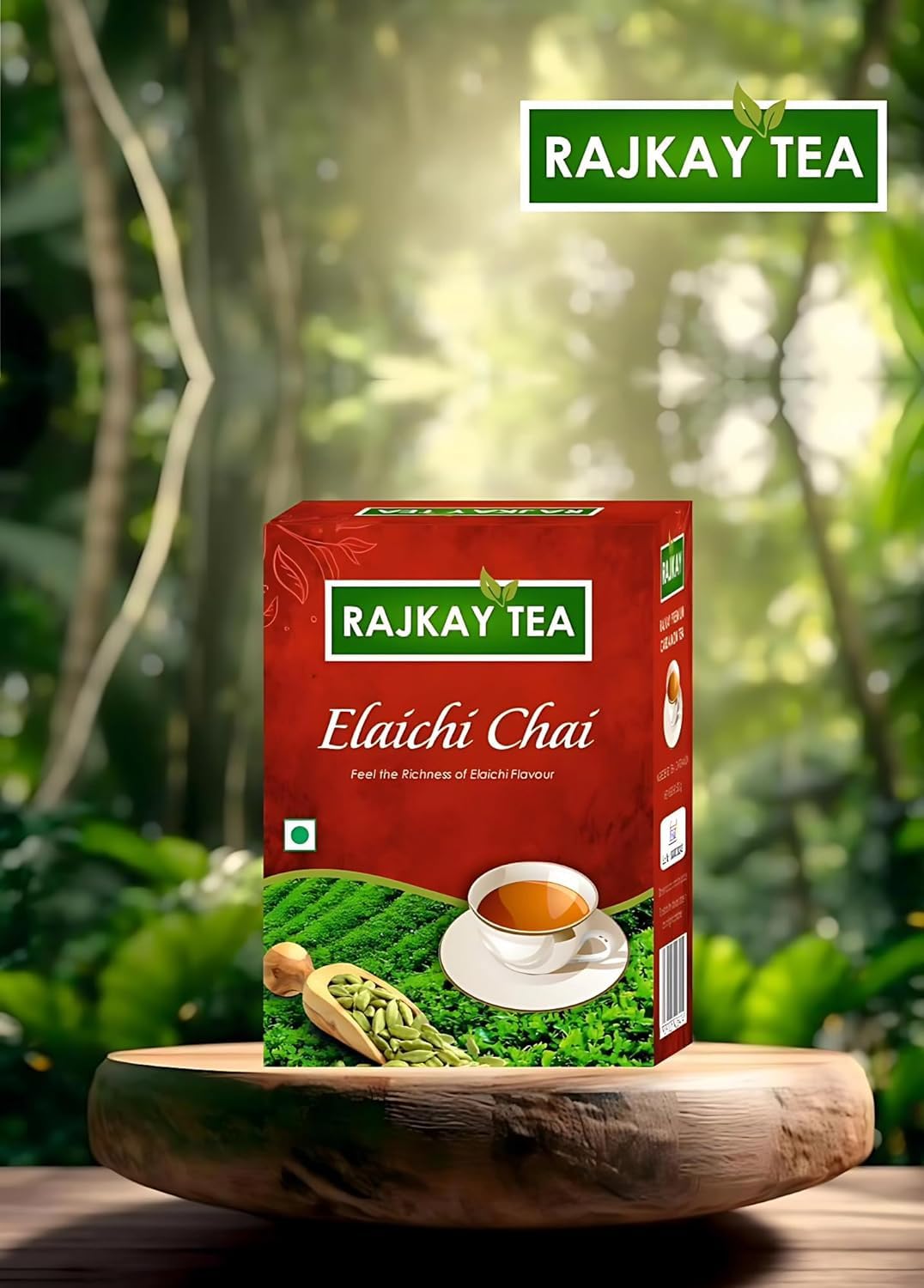 Rajkay Premium Elaichi Chai Patti - 250gm, 8.8 Ounce | Authentic Cardamom Flavored Tea - Indian Masala Chai, Aromatic & Healthy Tea | Medium Caffeine