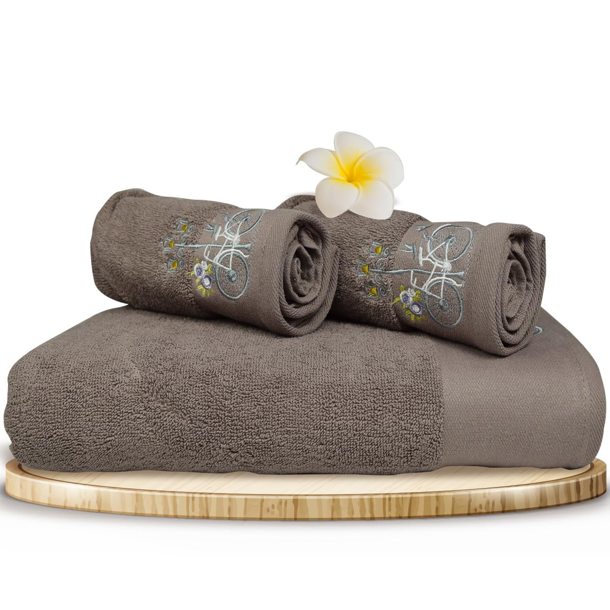 Rangoli 100% Cotton Martin 1 Bath & 2 Hand Towels 900 Gsm | Quick Dry, Ultra Soft, Highly Absorbent Printed Hand Towel For Men & Women Luxury & Highly Absorbent Towels - Blugrn (Set Of 3)