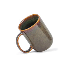 Large Ceramic Coffee Mug Set Of 2 - Brown Reactive, 400ml Each | Ceramic Tall Curvy Mug With Glossy Finish - Stoneware Mug For Coffee | Ceramic Coffee Mug - Microwave Safe & Dishwasher Safe