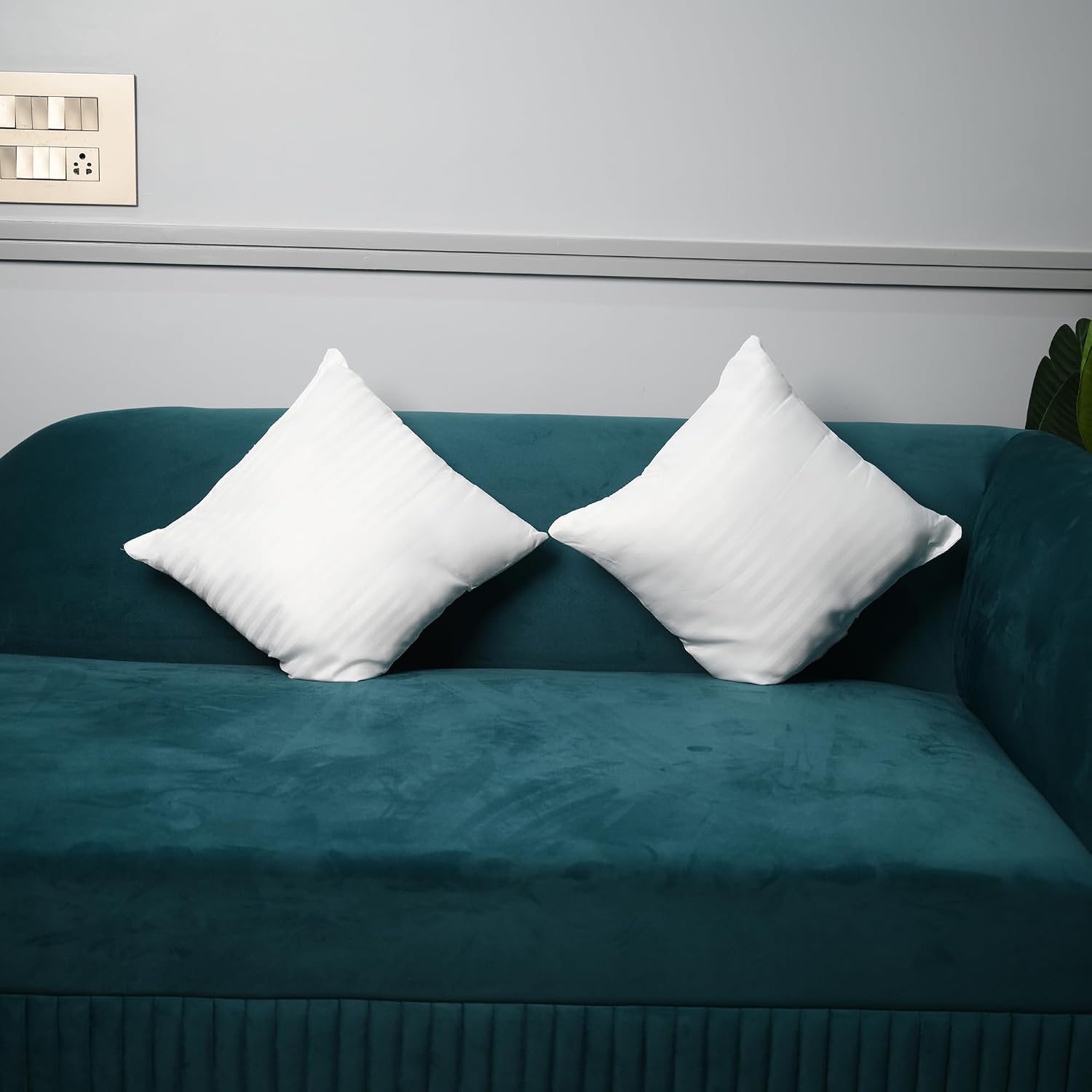 Soft Microfiber Sofa Cushions, Decorative Sofa Pillows For Car & Couch, Plain White - 16 X 16 Inch | Perfectly Plush & Cozy Cushion For Relaxation & Back Support, Soft Pillow - Pack Of 5