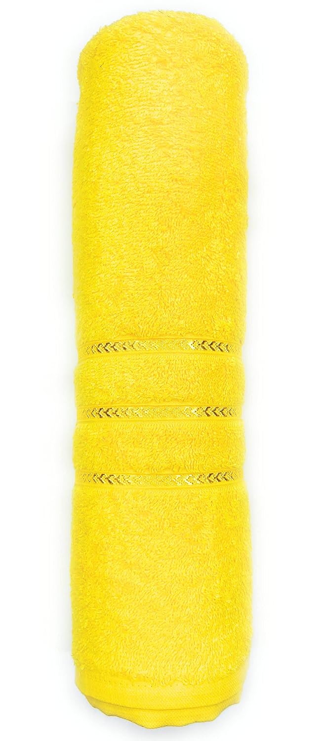 Bombay Dyeing Flora Large Size Bath Towel 500 Gsm (Yellow)