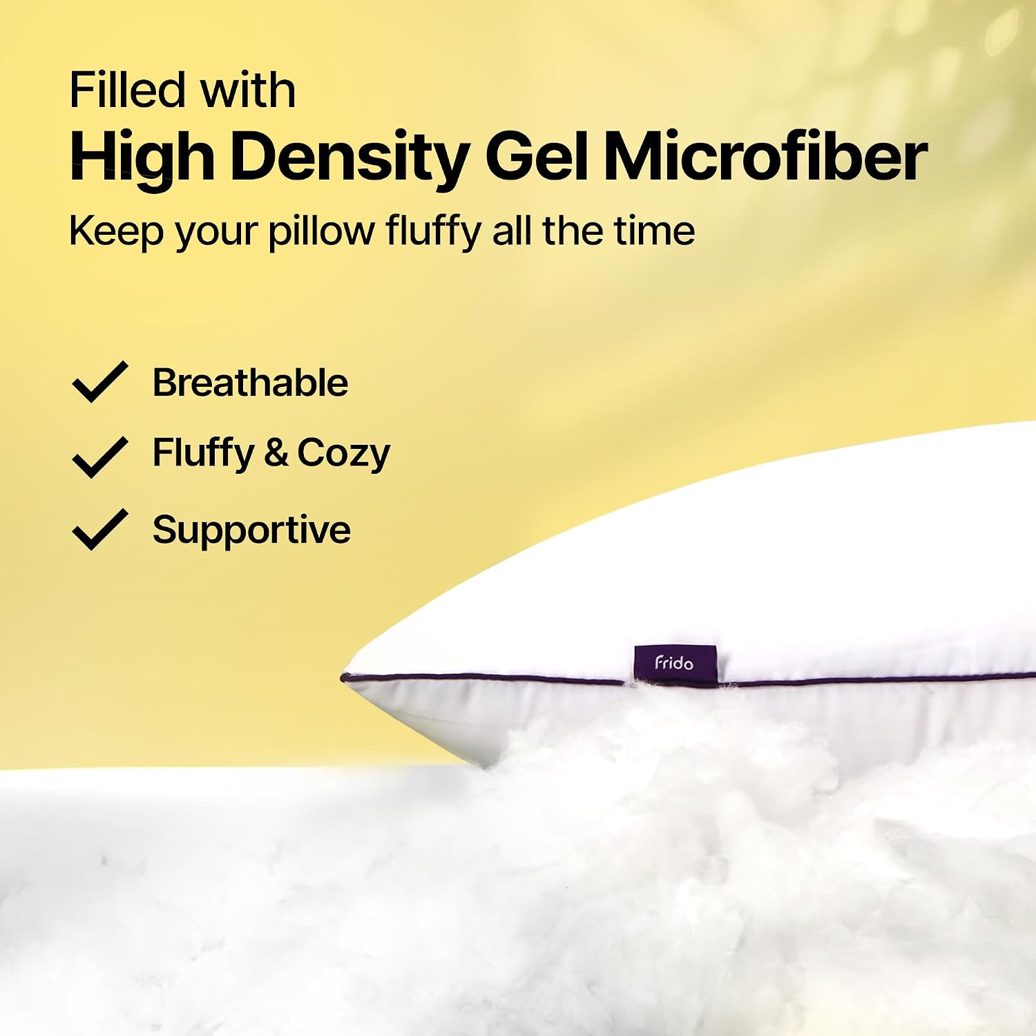Ultimate Cozy Sleeping Pillow, Gel Microfiber Bed Pillow, White, King Size | Bed Pillow For Long Lasting Fluffiness, Breathable & Hypo - Allergenic Cushion For Bed - Pack Of 1
