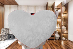 Love Heart Pillow Best Gifts For Birthday Valentine's Day, White - Big Size | Thanks With A Grateful Heart Love Fur Throw Pillow Cushion | Beautiful Heart Pillow, Washable - Pack Of 1