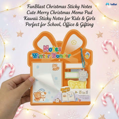 Christmas Sticky Notes - 30 Small Sticky, 30 Medium Sticky | Stationery Gift For Student - Orange