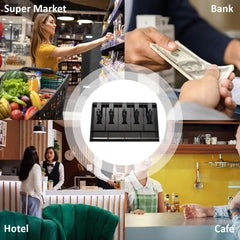 Abs Plastic Cash Drawer, 5 Cash & 4 Coin Organizer For Supermarket, Plastic, 40 X 3.5 X 24.4 Cm, Colour - Black, Special Feature - Waterproof