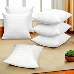Soft Microfiber Sofa Cushions, Decorative Sofa Pillows For Car & Couch, Plain White - 16 X 16 Inch | Perfectly Plush & Cozy Cushion For Relaxation & Back Support, Soft Pillow - Pack Of 6
