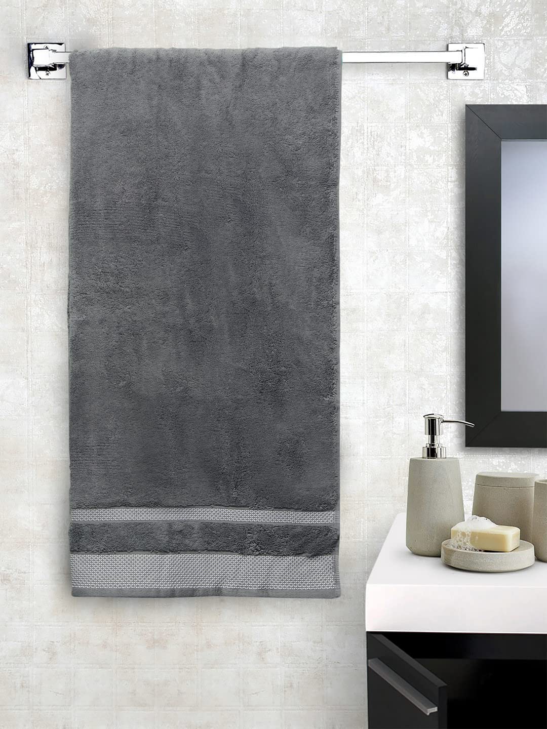 Spaces Hygro Cotton Bath Towel 600 Gsm | Blooms Softer When Washed Ultra Absorbency Dries You Quicker (Grey)
