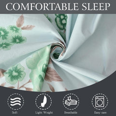 Microfiber Single Bedsheet Set With 1 Pillow Covers (60 X 90 Inches) Green & Brown | Durable & Long-Lasting | 144 Thread Count | Wrinkle Free