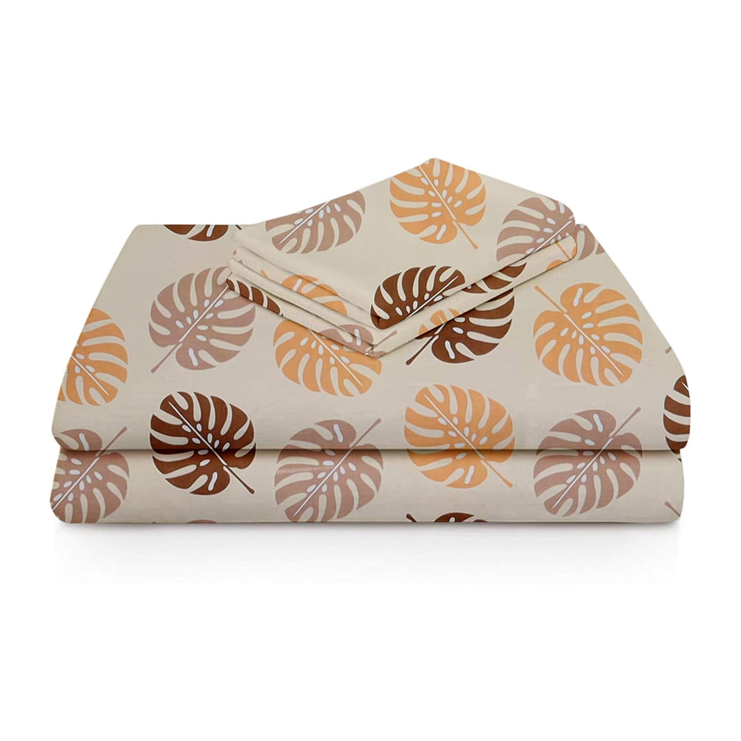 100% Cotton Double Bed Bedsheet Set With 2 Matching Pillow Covers | 90 X 90 Inches, Almond - Ideal For Villas, Guest Houses, & Daily Home Use Double Bedsheet