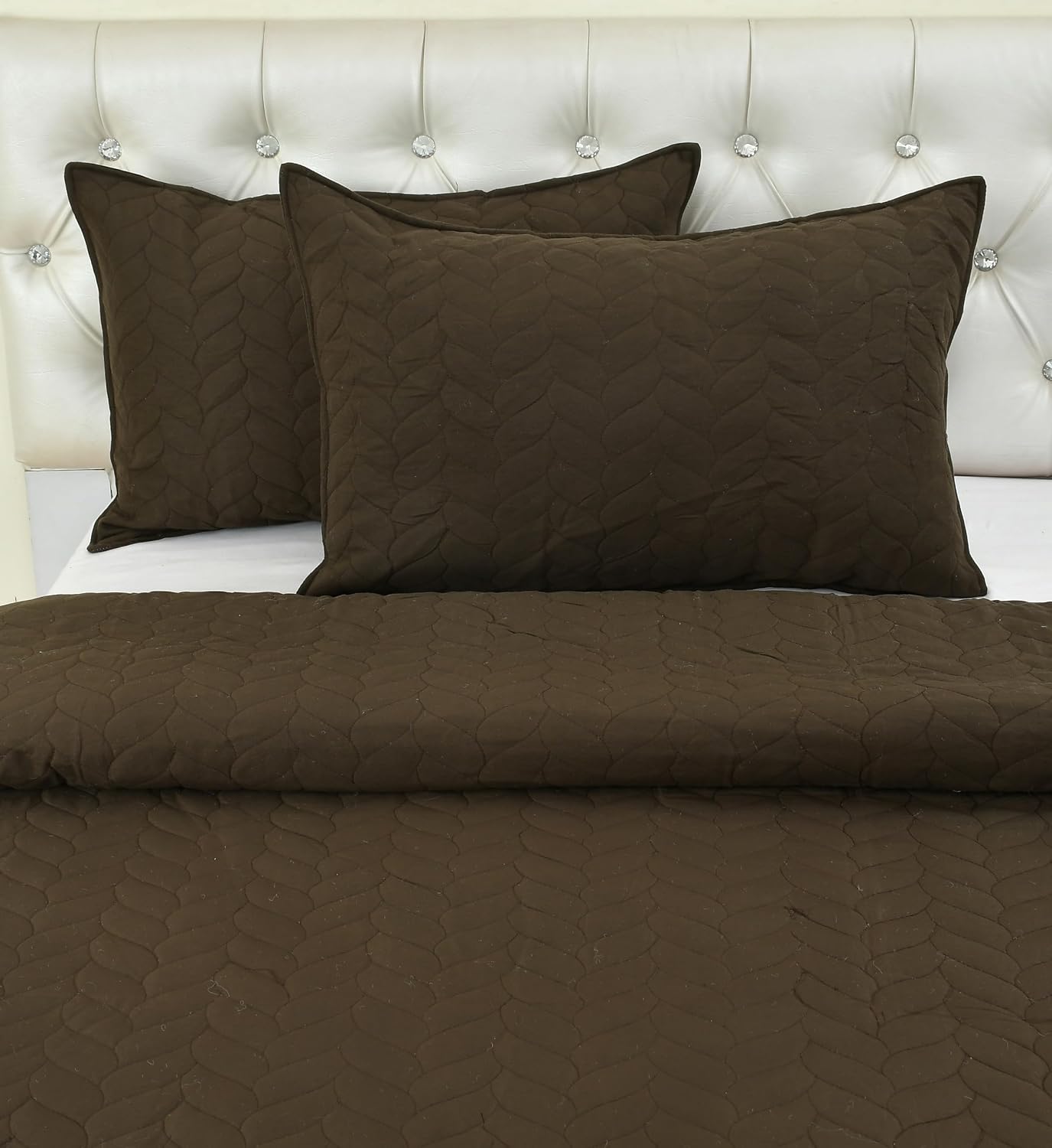 Quilted Double Bedsheet For King Size With 2 Pillow Covers | 90 X 100 Inches, Brown - 280 Thread Count Super Soft Bedding Set
