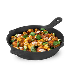 Super Smooth Black Cast Iron Fry Pan Or Skillet With Long Handle - Medium, 25.4 Cm, 10 Inch, 1.7 Liters, 2.4 Kg | Induction Friendly, Nonstick Pre-Seasoned,100% Pure & Toxin Free, No Chemical Coating