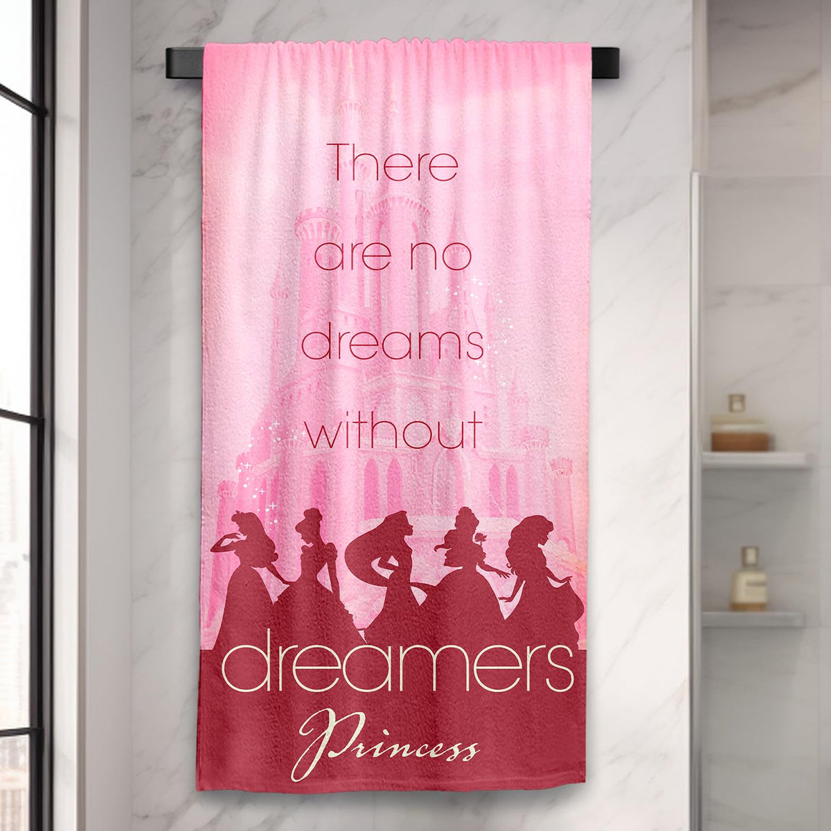 Sassoon Princess Disney Princess Dreamer Bath Towel 400 Gsm | Gentle, Super Absorbant, Easy Care Bath Towel For Kids (Pink)