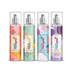 Layer'r Wottagirl French Peony + Mandarin Twist + Tropical Berry + Tuscan Green  Body Splash For Women 135ml Each 4.56 Fl.oz. | Combo Of 4