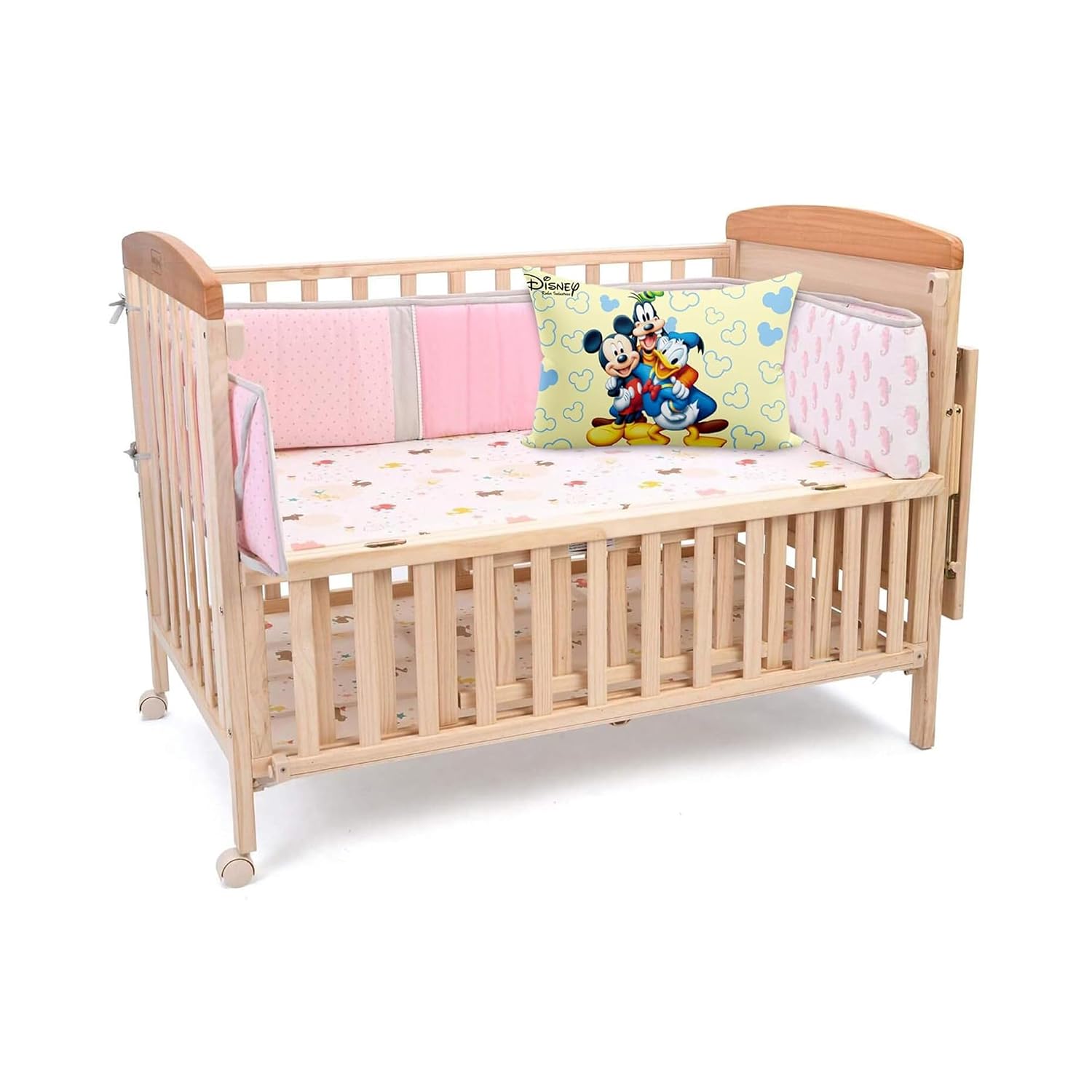 Kid's Disney Mickey Team Soft Pillow For Sleeping, Cream - 12 X 18 Inch | Cozy & Fluffy Pillow, Back & Front Printed Pillow | Suitable For All Sleepers, Multipurpose & Comfortable - 1 Pcs