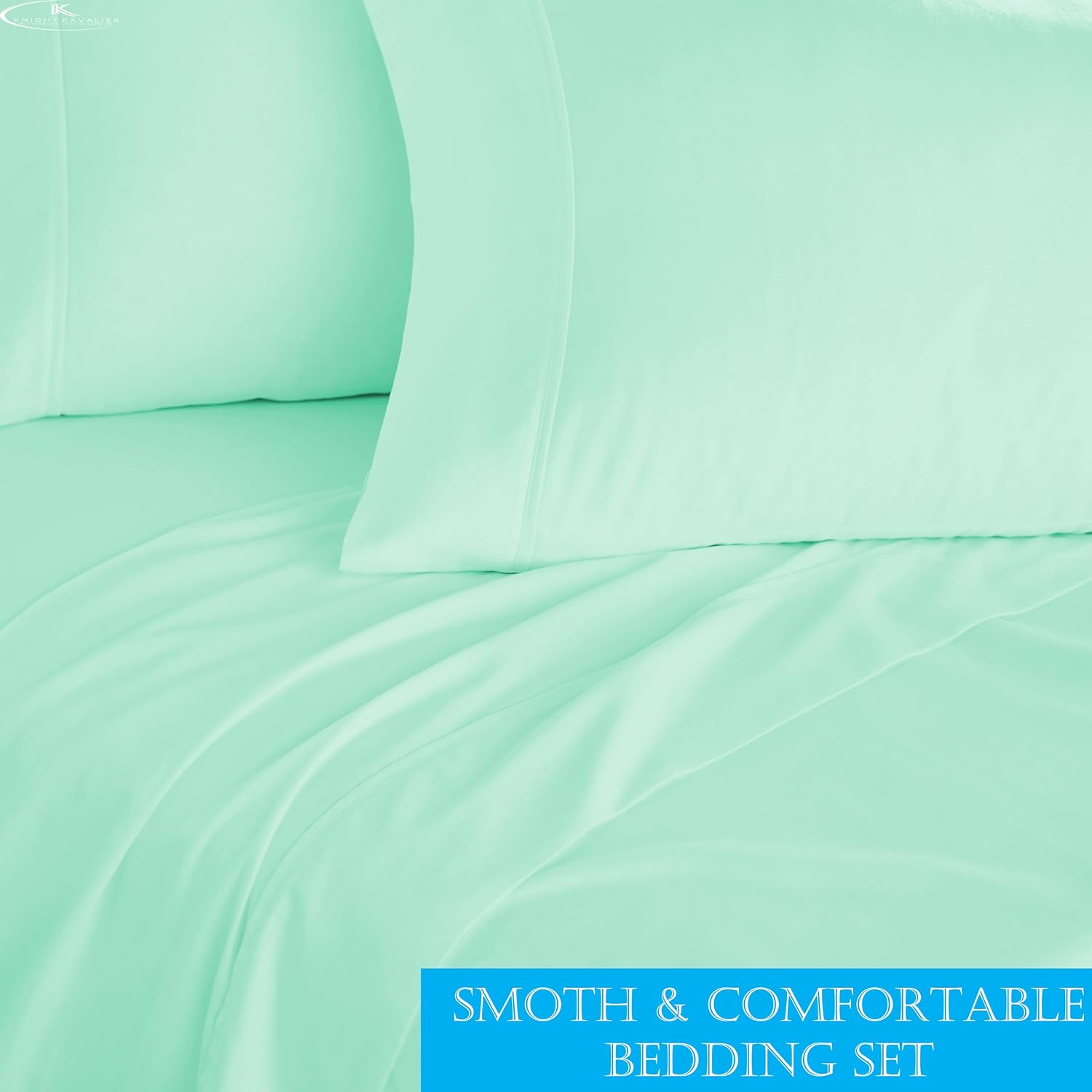Single Size Fitted Bedsheet With 2 Pillow Covers - 36 X 78 Inches, Light Aqua | All-Round Elastic | Comfortable, Wrinkle Resistant, Fade Resistant & Environmentally Friendly