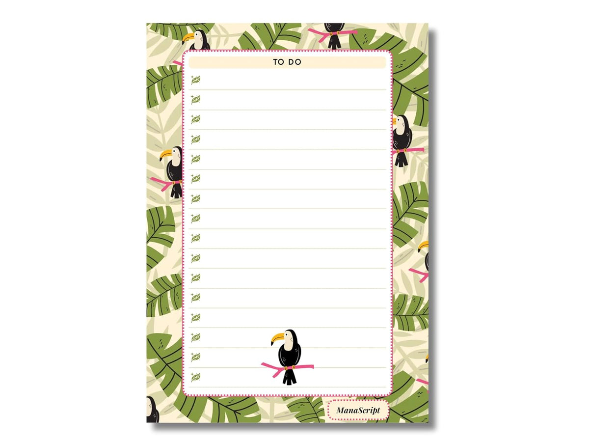 A5 Notes/To Do List Notepad, Beautiful Daily Checklist Pad, 50 Tear-Off Sheets (Bird) Pack Of 1
