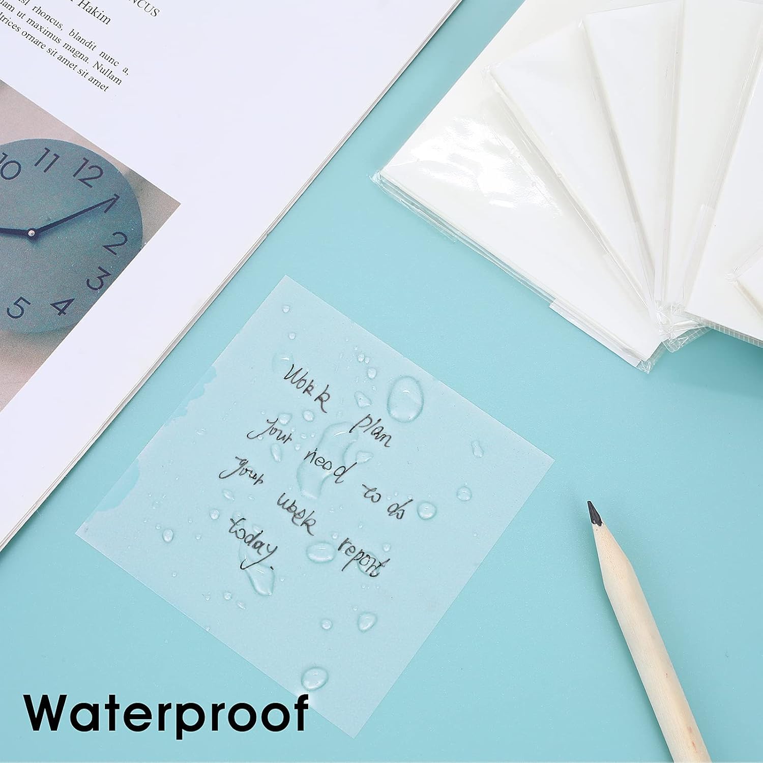 Transparent Sticky Notes Pad, 100 Sheets – Waterproof & Reusable Memo Notes For Office, Study