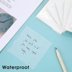 Transparent Sticky Notes Pad, 100 Sheets – Waterproof & Reusable Memo Notes For Office, Study