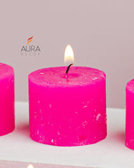 VOTIVE ROSE WAX CANDLES | PERFECT FOR NIGHT PARTY & BIRTHDAY CANDLES SET OF 6