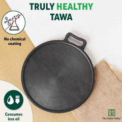 Super Smooth Cast Iron Cookware Set + Free Tadka Pan | Tawa 30.5cm + Kadai 25.4cm, 2.5 Liters + Fry Pan 25.4cm, 1.7 Liters - Kitchen Cooking Combo Pots & Pans Set Of 4 Pcs | Naturally Nonstick