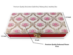 Premium Decorative Designer Mdf Gifting Cash Box For Wedding Shagun Cash Jewellery Money Envelope Geometric Acrylic Design, Lotus Flower, Colour - Pink