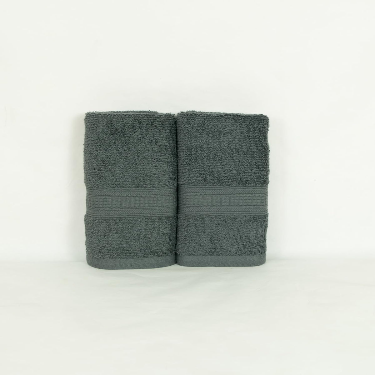 Rangoli 100% Cotton Fibre 2 Hand Towel 500 Gsm | Highly Durable & Super Absorbent Towel | Skin-Friendly & Quick Drying Luxury Towels (Grey)