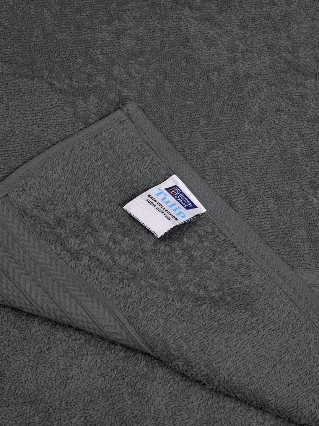 Bombay Dyeing Tulip 100% Cotton Large Size Bath Towel 500 Gsm (Grey)