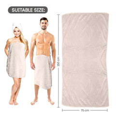 Housse Premium Microfiber Bath Towel 550 Gsm | Extra Large Quick Dry Towels Super Soft Plush | Ultra Absorbent For Home, Swimming, Sports, Travel (Beige)