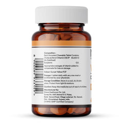 Inlife Vitamin D3 60000 IU Chewable Tablets | Cholecalciferol Supplement For Men And Women 40 Tablets, Once A Week | 100gm 0.2lbs