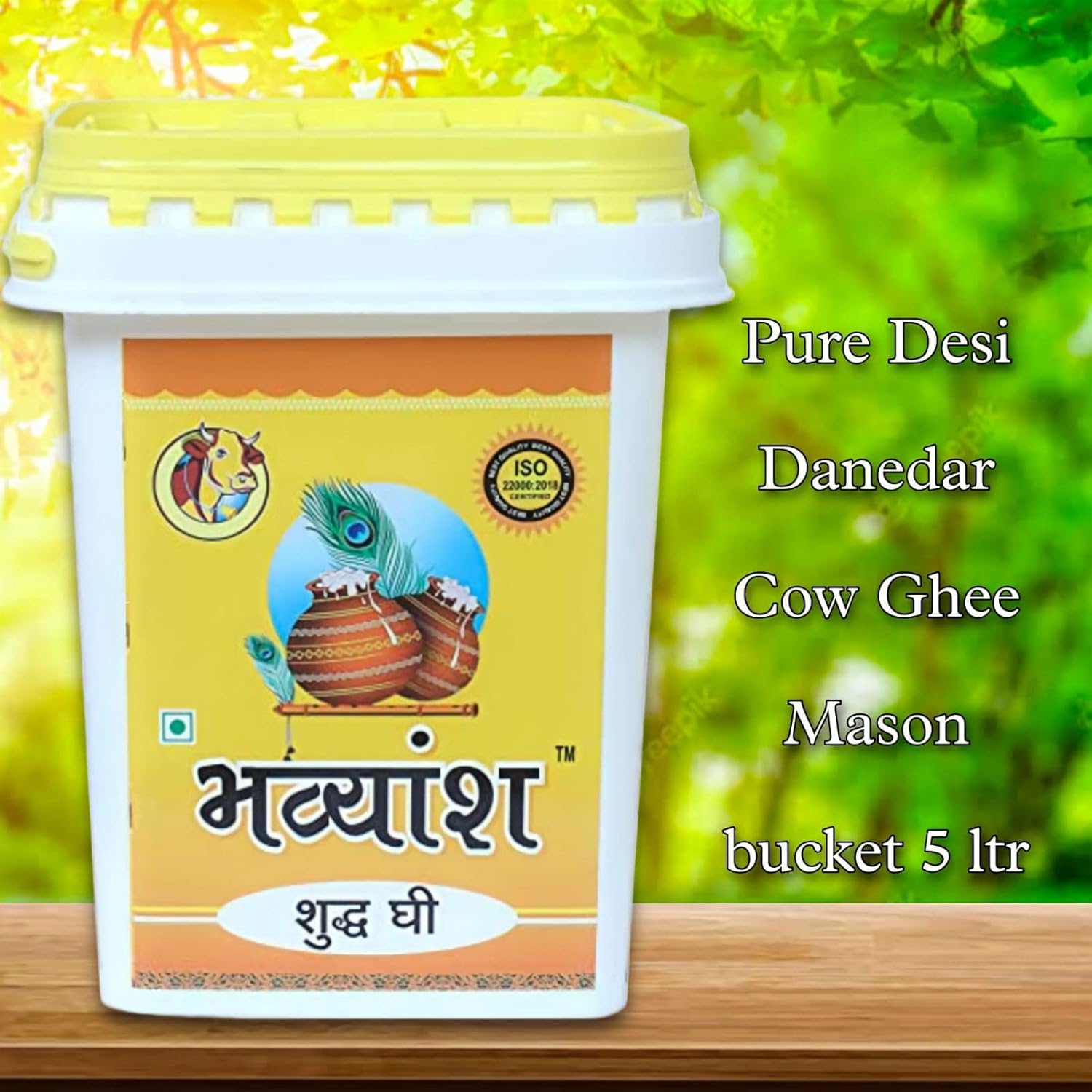 Premium Pure Cow Ghee By Bhavyansh | Healthy & Nutrients Pure Cow Ghee Perect For Heart Health | (5 Litr) 169.0 Ounce | Jar Pack