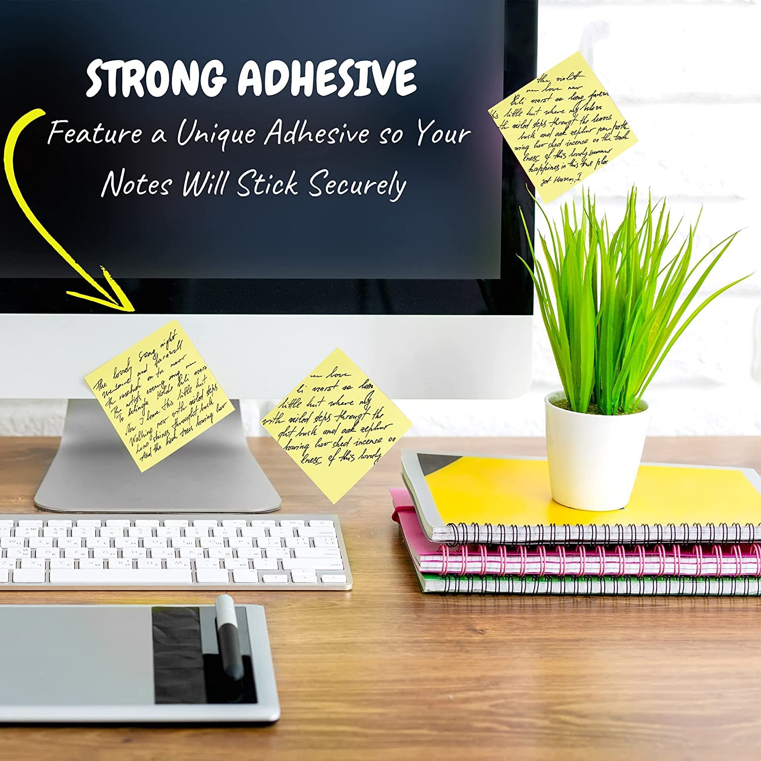Yellow 3 X 3 Inch 400 Sticky Notes 4 Pads | 100 Sheets Per Pad