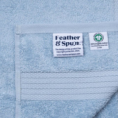 Feather & Spun Organic Cotton Lavender Fragrance Hand Towel 500 Gsm | Anti Microbial Fade Resistant Double Needle Stitch Hand Towel (Skywave Blue) - Pack Of 2