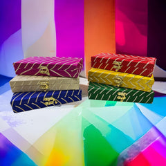 Leheriya Gota Cash Box, Gift Box, Shagun Box, Gaddi Box, Shagun Envelope, Mixed Colour, Pack Of 2, Material - Wood