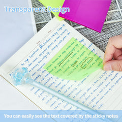 Transparent Sticky Notes, 50 Sheets Translucent Waterproof Colorful Clear Sticky Note - Orange