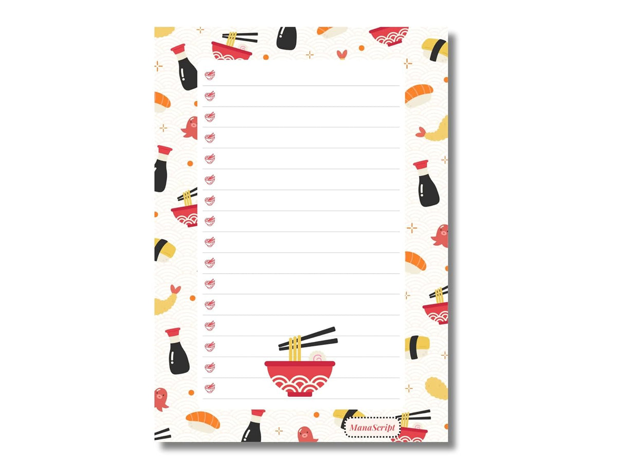 A5 Notes/To Do List Notepad, Beautiful Checklist Pad, Tear-Off Sheets (Noodles) Pack Of 1