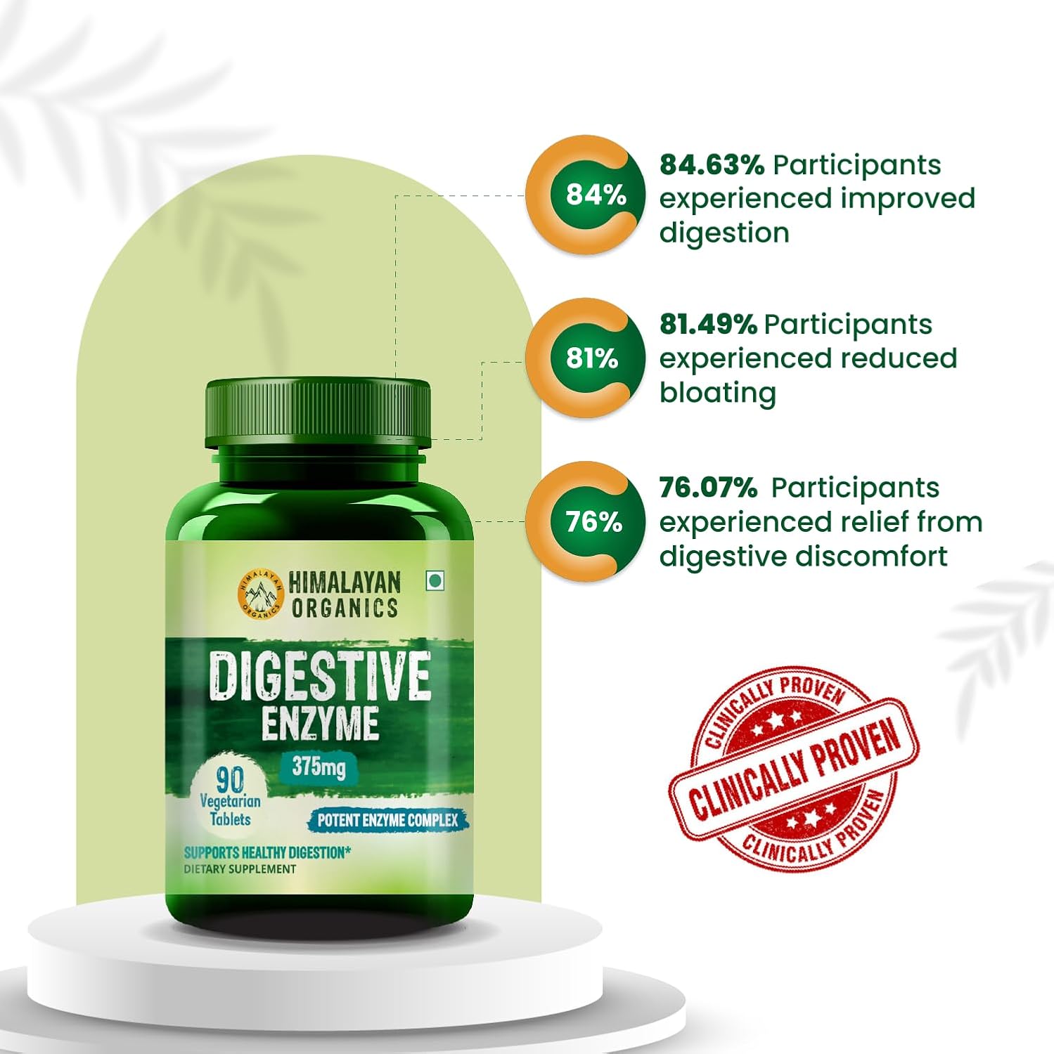 Himalayan Organics Digestive Enzyme With Bromelain & Papain Supplement | Supports Digestion & Better Absorption Of Nutrients & Health Management | 90 Tablets, 150gm 0.3lbs