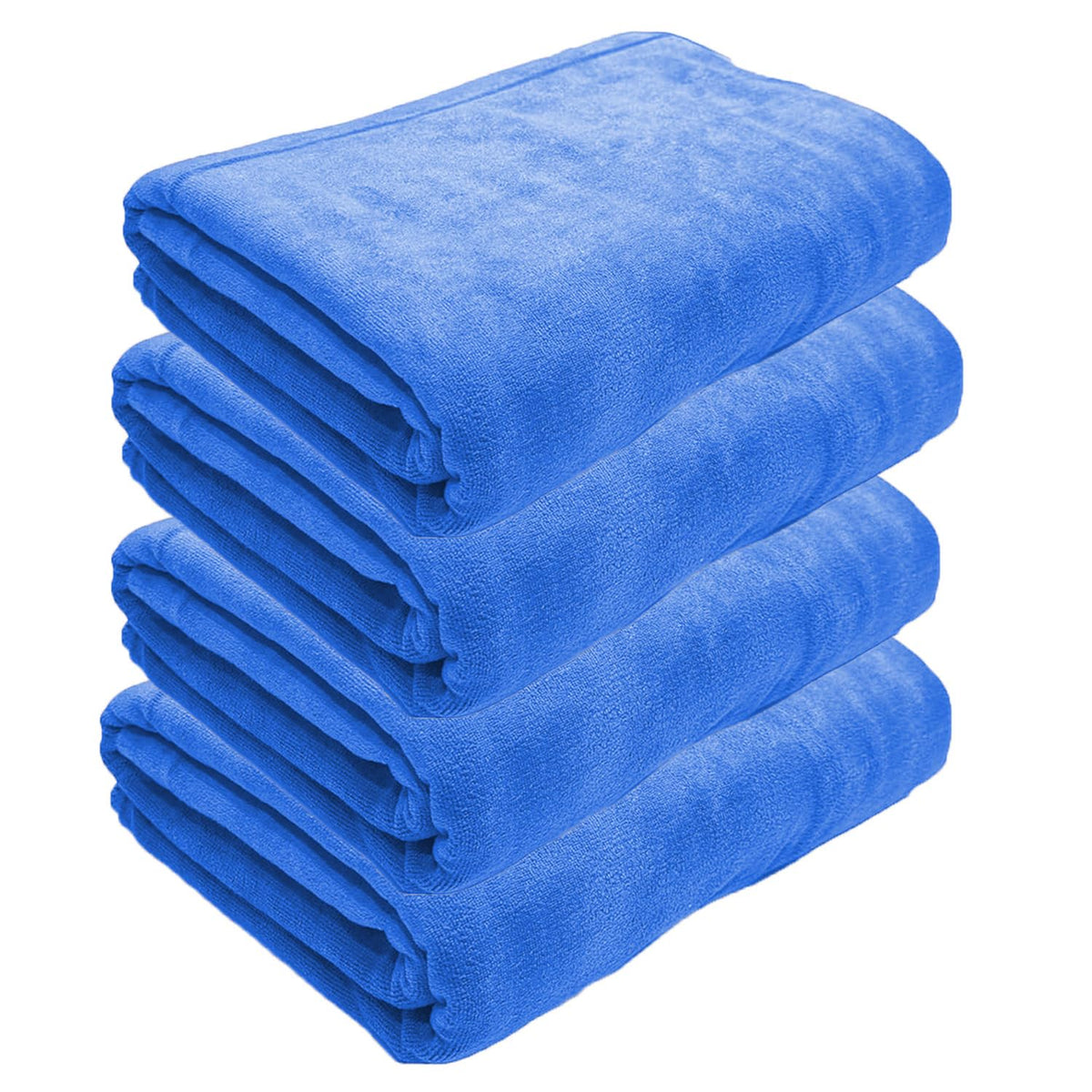 Black Gold The Finer Touch Oversized Microfiber Bath Towel 2600 Gsm | Soft Quick-Dry Microfiber Towel For Men & Women | Lightweight, Absorbent & Travel-Friendly (Royal Blue) - Pack Of 4