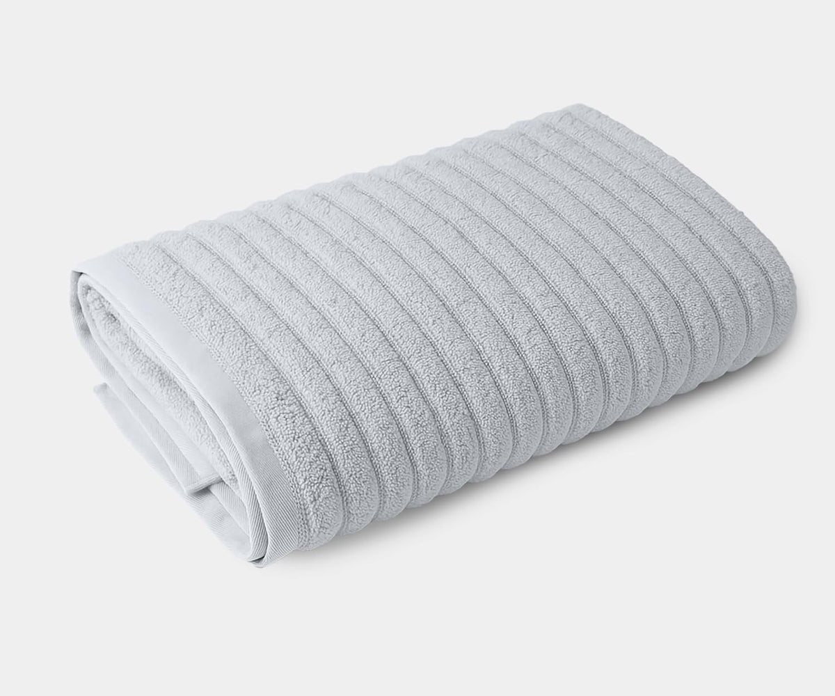 Viahome Luxury Ribbed Cotton Bath Towel 600 Gsm | Ultra Soft, Quick Dry, Super Absorbent, Durable & Skin Friendly, Luxury Hotel Quality Towel For Home, Gym & Spa (Fog Grey)