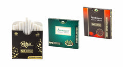Aarogyam Herbals Tobacco & Nicotine Free Herbal Flavored Cigarette For Relieve Stress & Mood Enhance Product - Relax, Pan Masala, Sweet Supari Flavour - Pack Of 3 30 Sticks