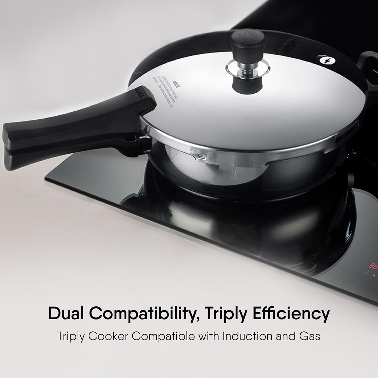 Xpress Cooker Triply Baby Pressure Cooker | Induction Cooker, Outer Lid Pressure Cooker, 1 Liter