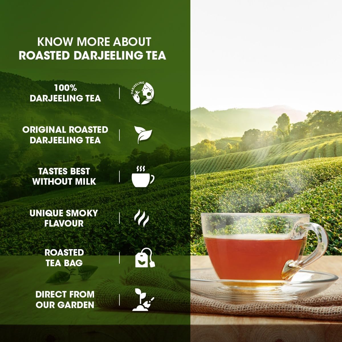Goodricke Roasted Darjeeling Tea - Pack Of 2 X 25 Tea Bags | Flavoury Golden Orange Pekoe - Premium Black Tea With Rich Taste & Flavor | 100% Pure & Original Long Leaf Chai - Low Caffeine