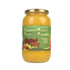 Organic Bilona Cow Ghee By Daichi | Traditional Curd Bilona Ghee Perfect For Improving Digestion | (1 Litre) 33.8 Ounce | Jar Pack