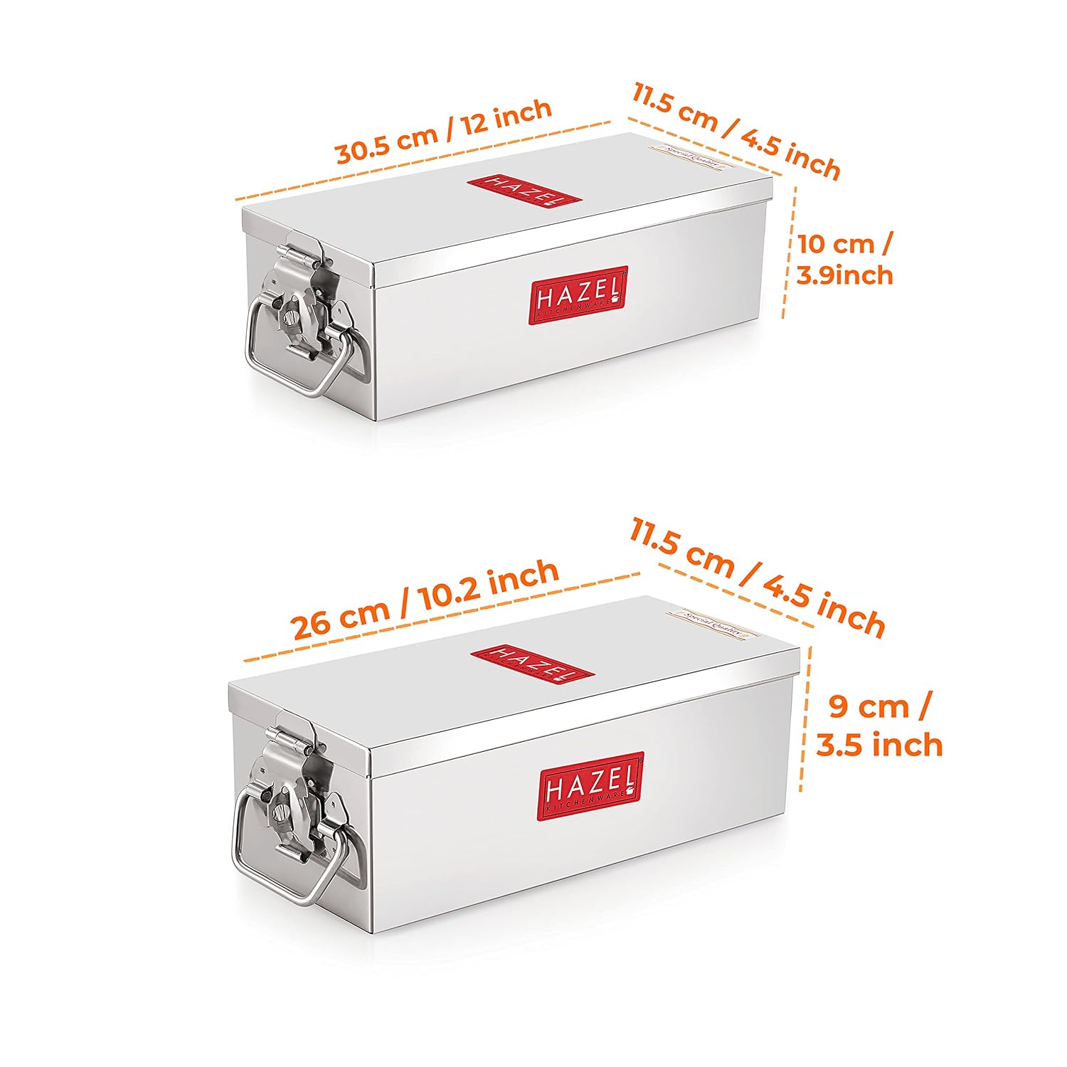 Stainless Steel Jewellery Box Organisers For Women | Cash Box For Home & Shop Counter With Locking System & Glossy Finish, Set Of 2, Small & Large