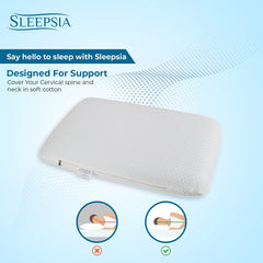 Cervical Memory Foam Pillow, White Pillow For Neck & Shoulder Pain, Standard Size - 23 X 13 X 4 Inch | Pillow For Back, Stomach, Side Sleepers, Washable Cover | Orthopedic Pillow - Pack Of 4