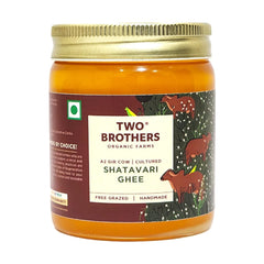 Natural (Shatavari) A2 Gir Cow Cultured Desi Ghee By Two Brothers Organic Farms | Naturally & Healthy Protein Fiber Desi Ghee Good For Heart Health | (250ml) 8.4 Ounce | Jar Pack