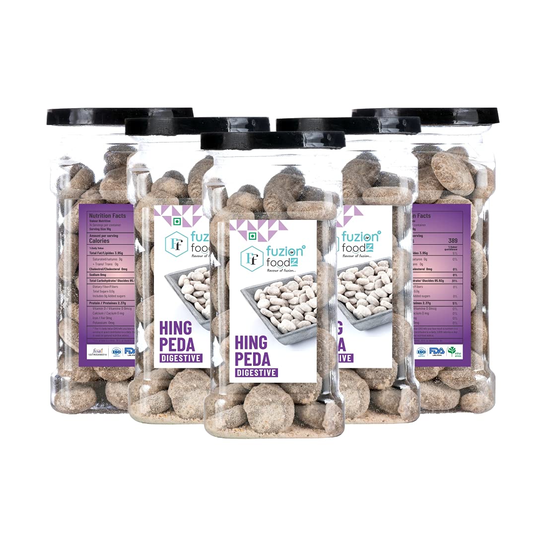 Fuzion Foodz Hing Peda Pachak 725gm, (145gm *5) | Digestives Hing Peda Mukhwas | Jar Pack